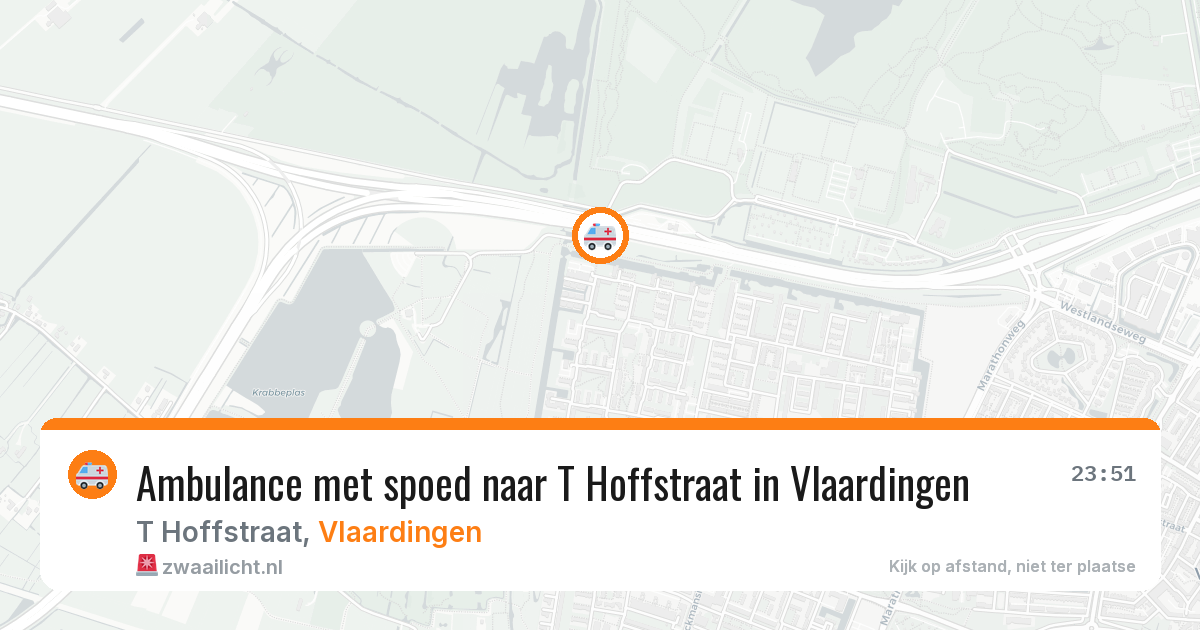 Ambulance met spoed naar T Hoffstraat in Vlaardingen — 17 mei 2026