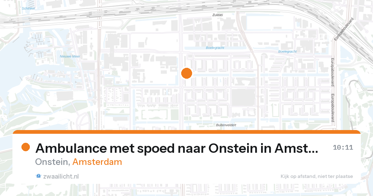 Ambulance met spoed naar Onstein in Amsterdam — 28 aug 2026