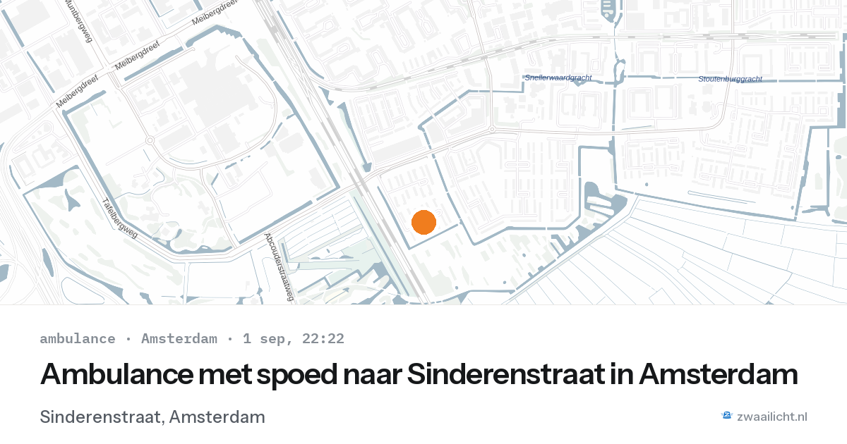 Ambulance met spoed naar Sinderenstraat in Amsterdam — 1 sep 2026
