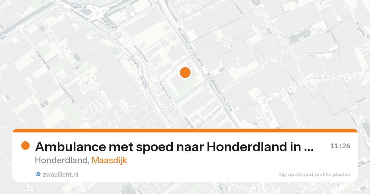 Ambulance met spoed naar Honderdland in Maasdijk — 14 aug 2026