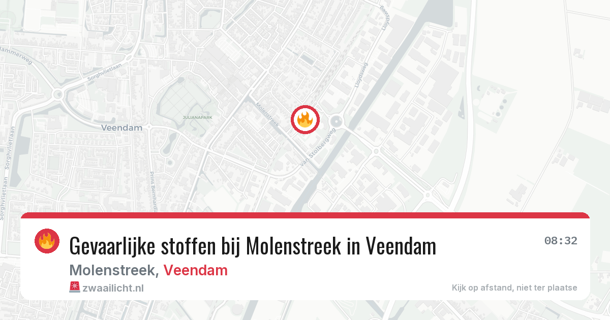 Gevaarlijke stoffen bij Molenstreek in Veendam — 1 apr 2026