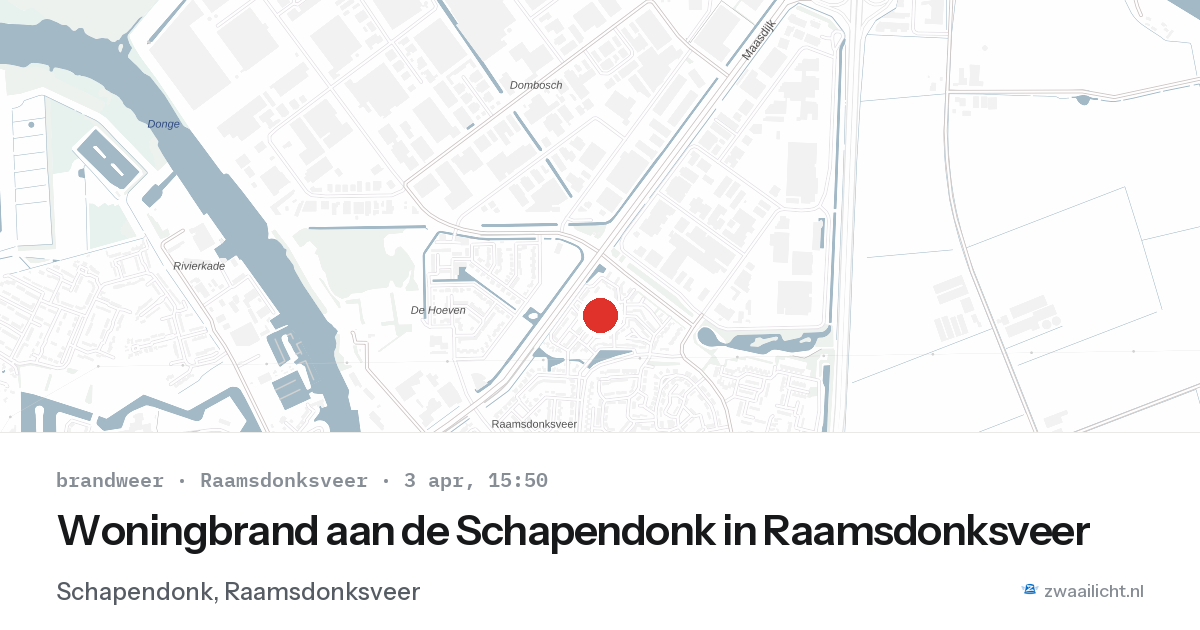 Woningbrand aan de Schapendonk in Raamsdonksveer — 3 apr 2026