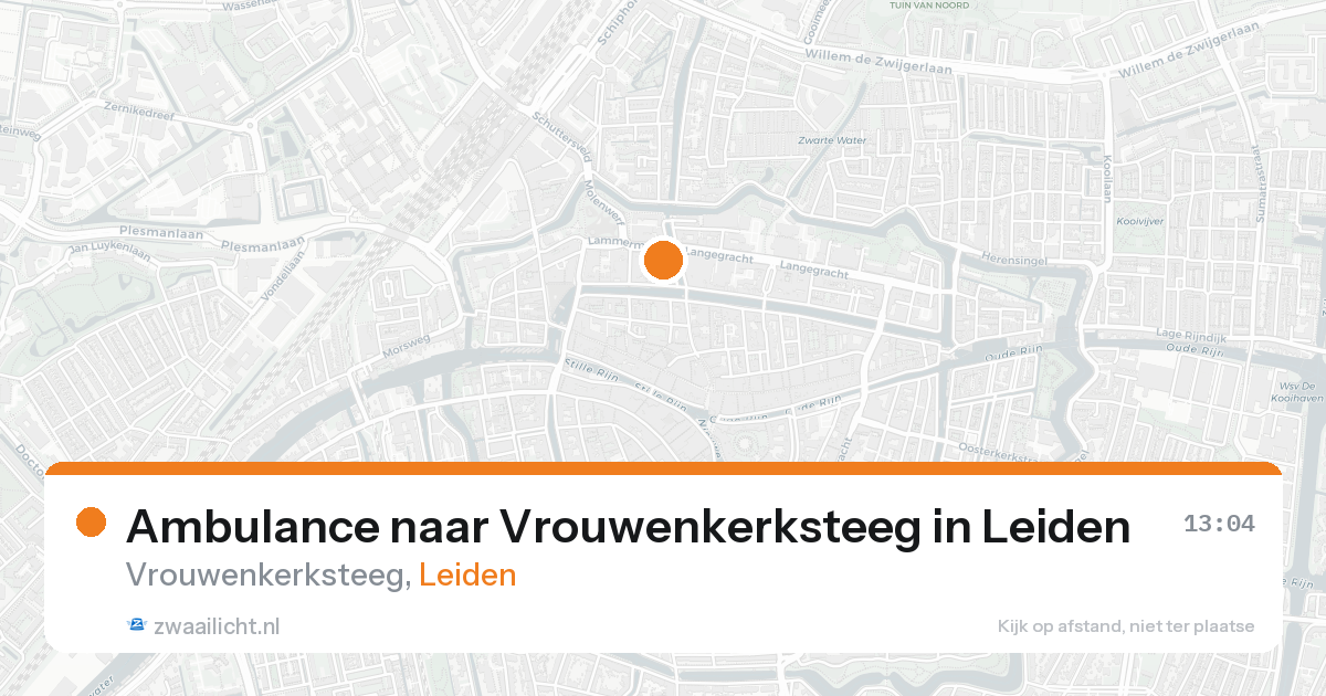 Ambulance naar Vrouwenkerksteeg in Leiden — 23 aug 2026