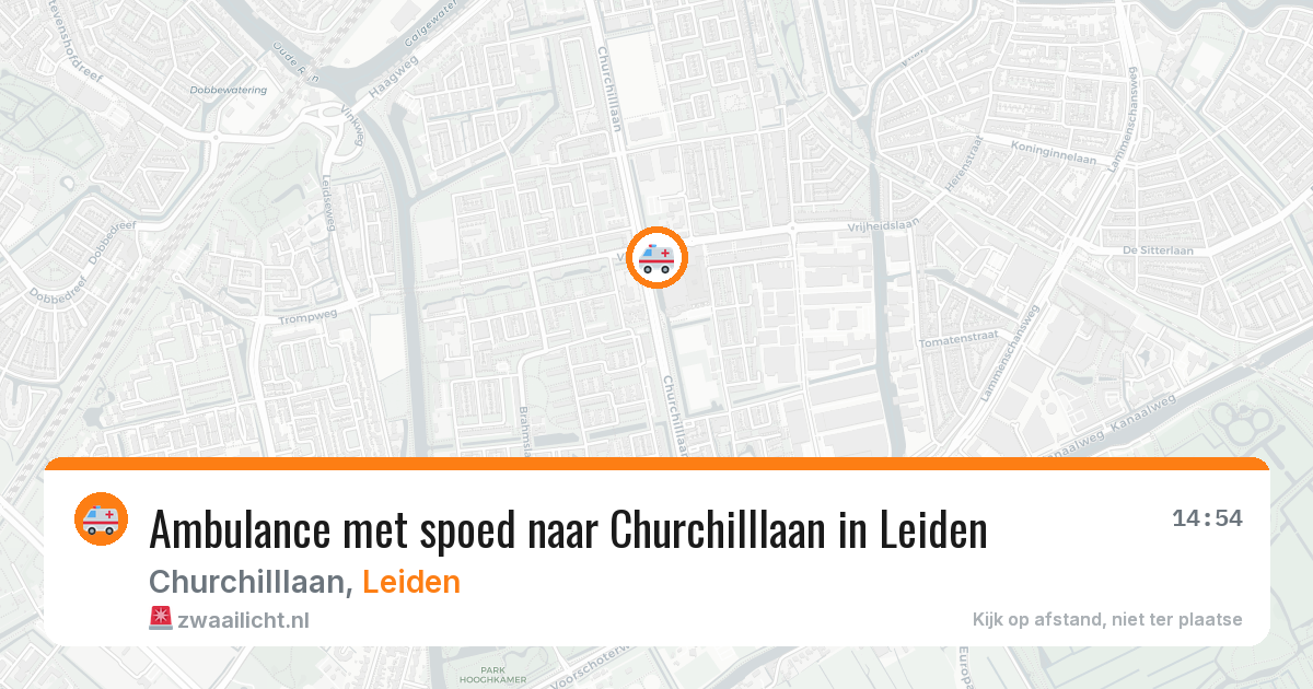 Ambulance met spoed naar Churchilllaan in Leiden — 14 mrt 2026