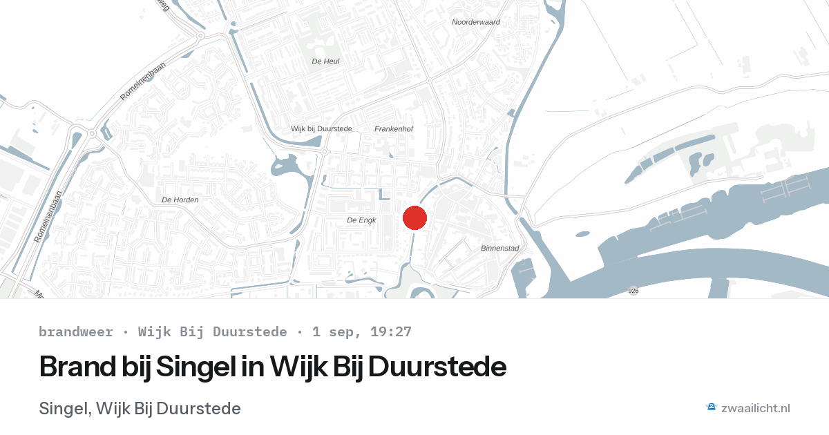 Brand bij Singel in Wijk Bij Duurstede — 1 sep 2026