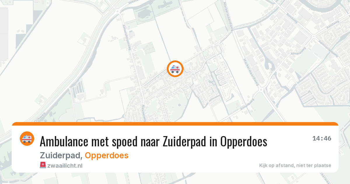 Ambulance met spoed naar Zuiderpad in Opperdoes — 18 jul 2026