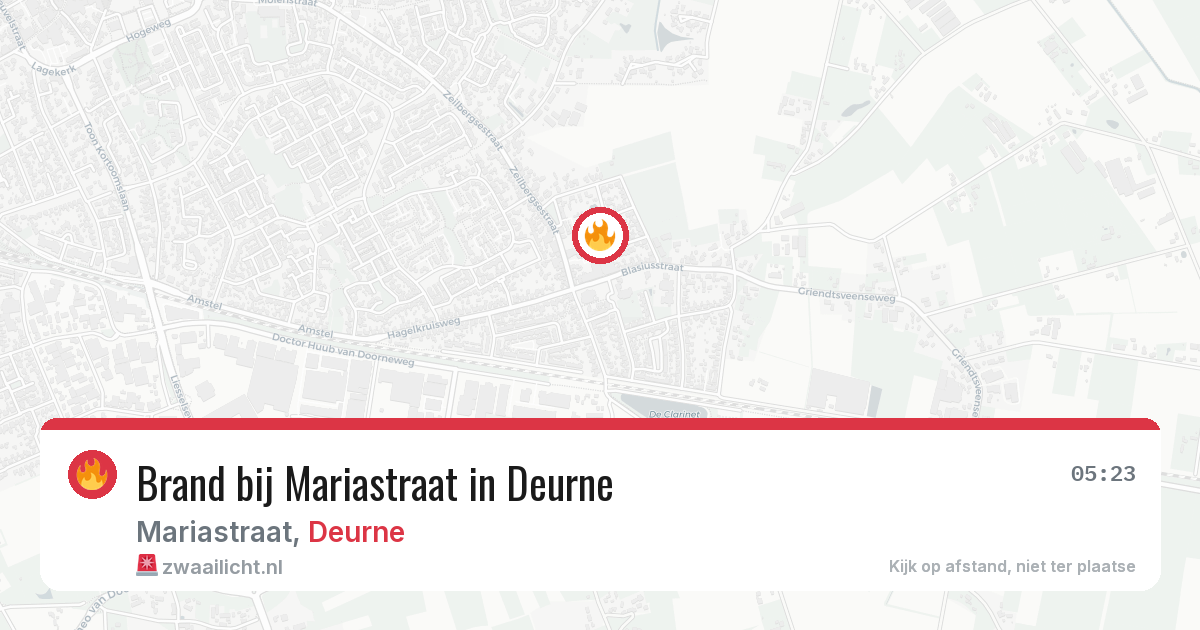 Brand bij Mariastraat in Deurne — 28 jun 2026
