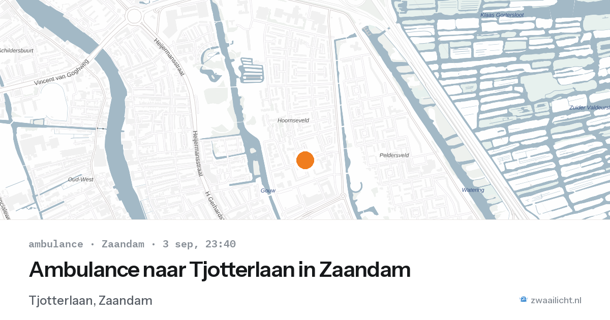 Ambulance naar Tjotterlaan in Zaandam — 3 sep 2026