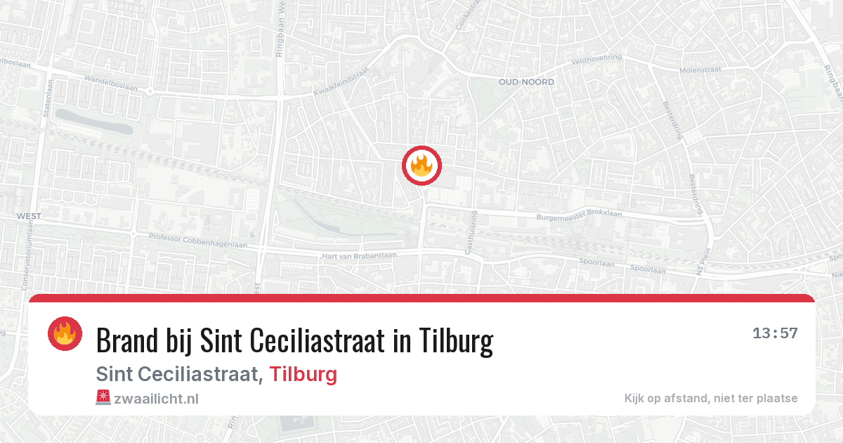 Brand bij Sint Ceciliastraat in Tilburg — 3 aug 2026