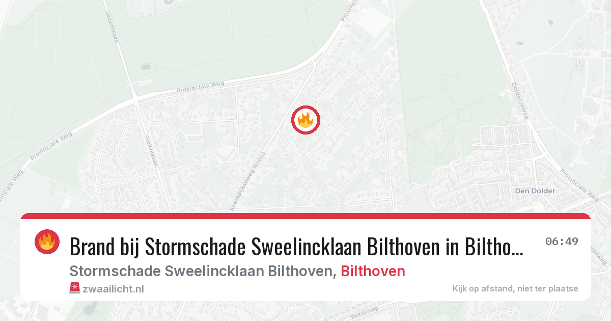 Brand bij Stormschade Sweelincklaan Bilthoven in Bilthoven — 28 jun 2026