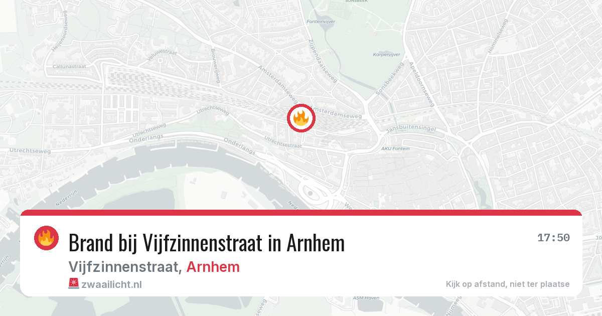 Brand bij Vijfzinnenstraat in Arnhem — 12 aug 2026