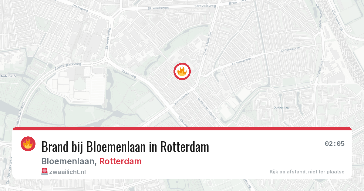 Brand bij Bloemenlaan in Rotterdam — 4 mei 2026