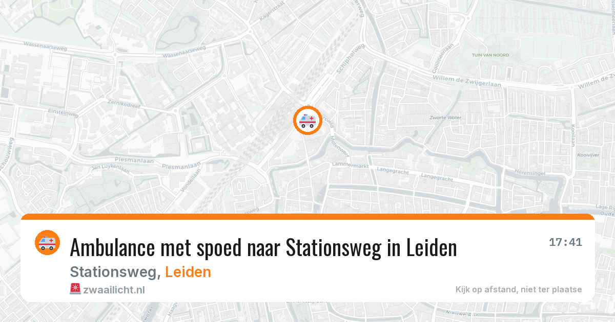 Ambulance met spoed naar Stationsweg in Leiden — 26 jun 2026