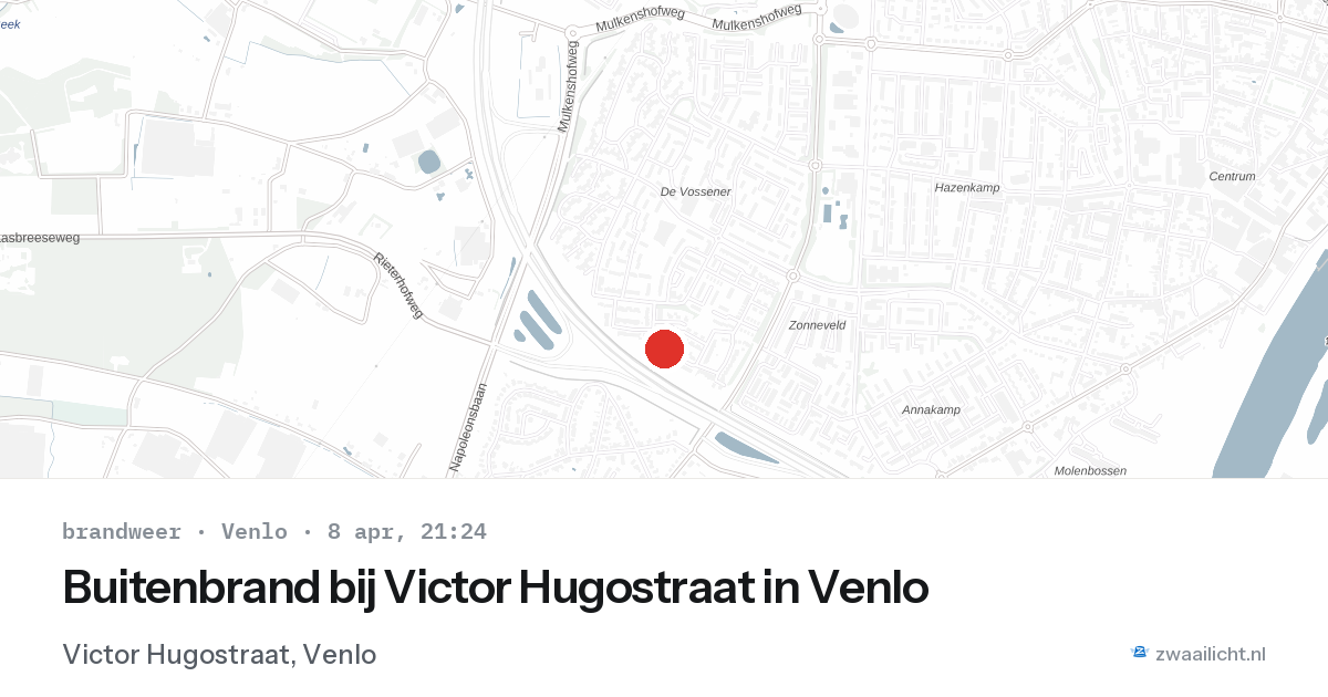 Buitenbrand bij Victor Hugostraat in Venlo — 8 apr 2026