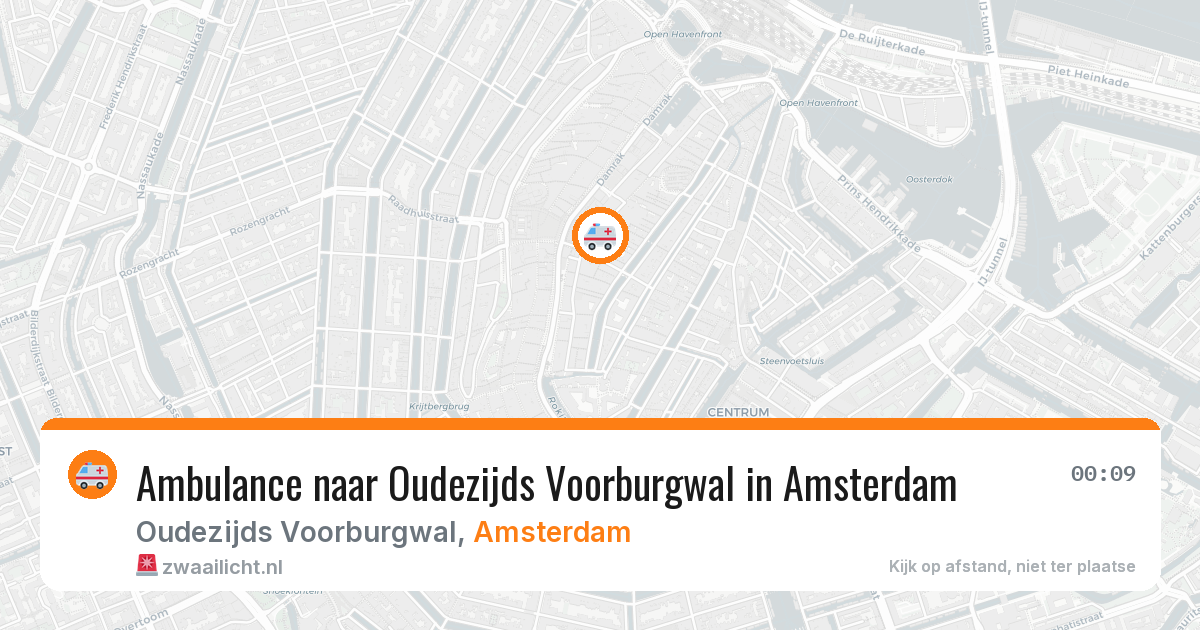 Ambulance naar Oudezijds Voorburgwal in Amsterdam — 21 jun 2026