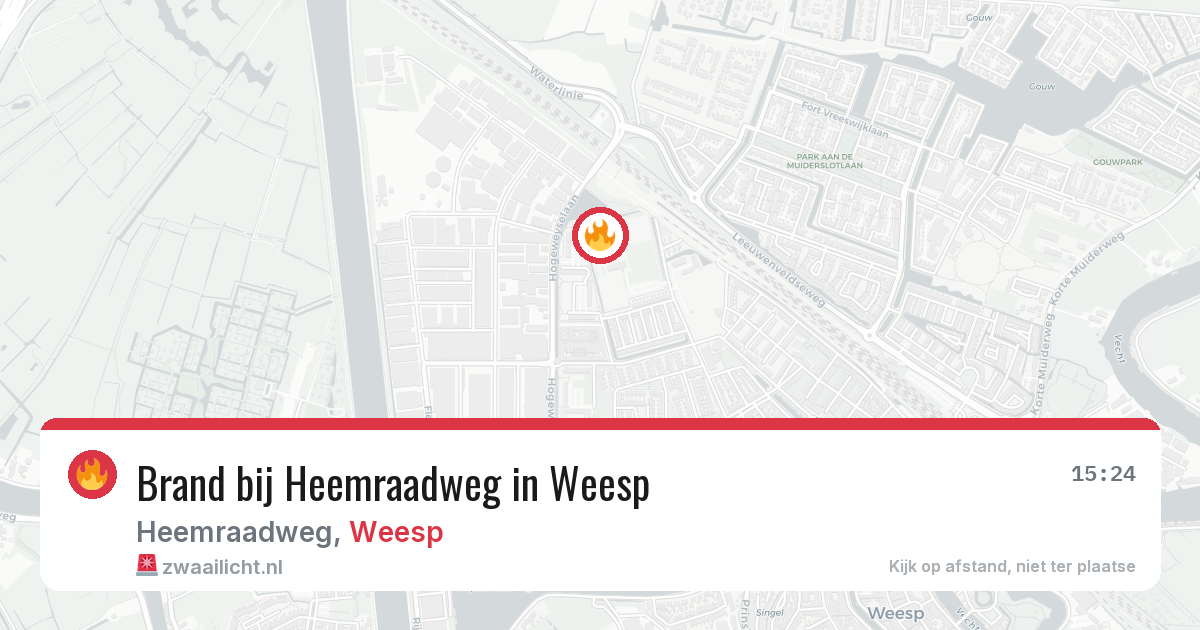 Brand bij Heemraadweg in Weesp — 8 jun 2026