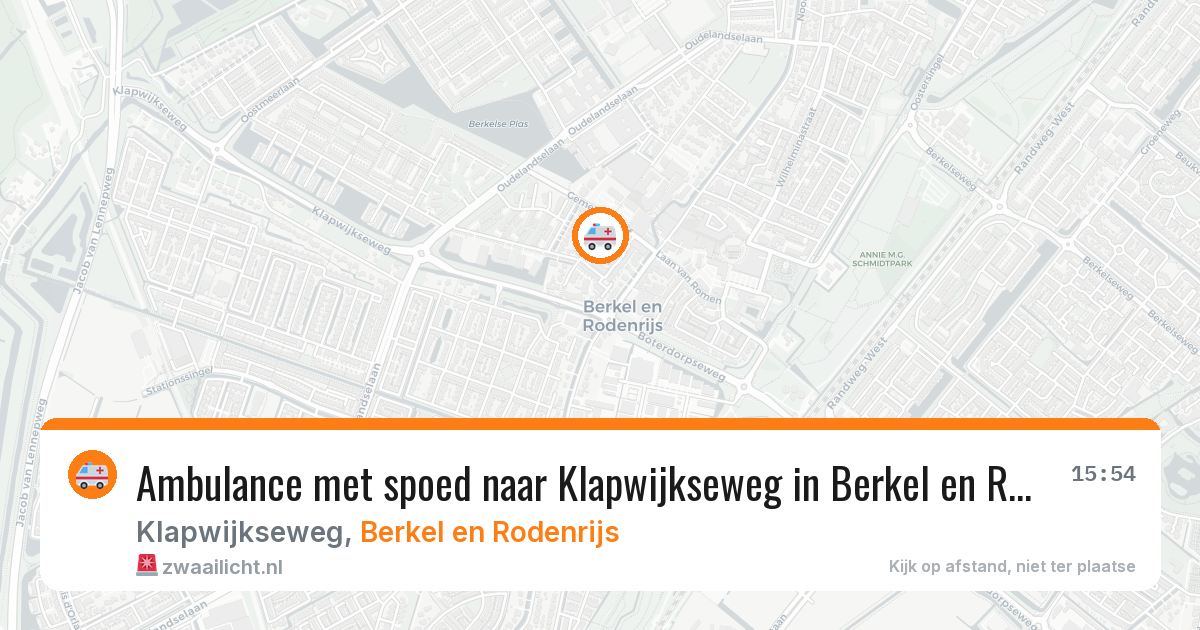 Ambulance met spoed naar Klapwijkseweg in Berkel en Rodenrijs — 12 mei 2026