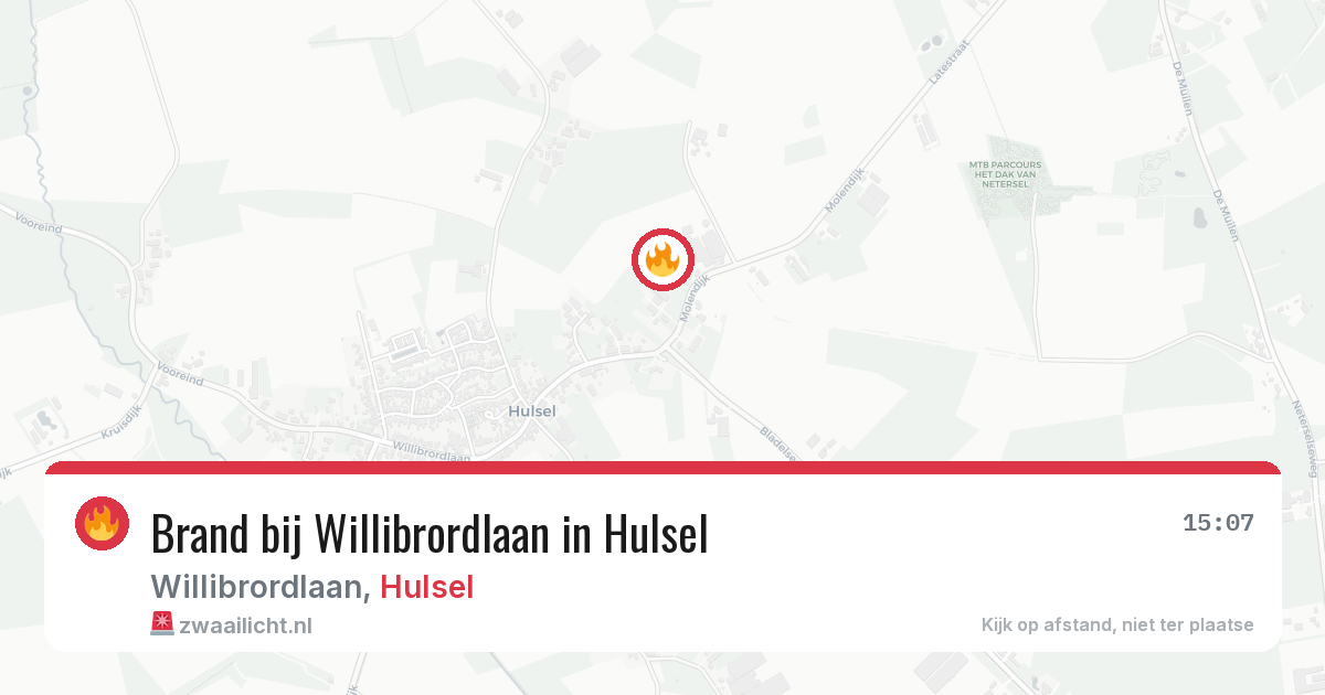 Brand bij Willibrordlaan in Hulsel — 4 jul 2026