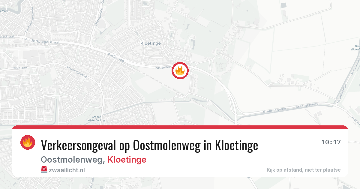 Verkeersongeval op Oostmolenweg in Kloetinge — 7 aug 2026