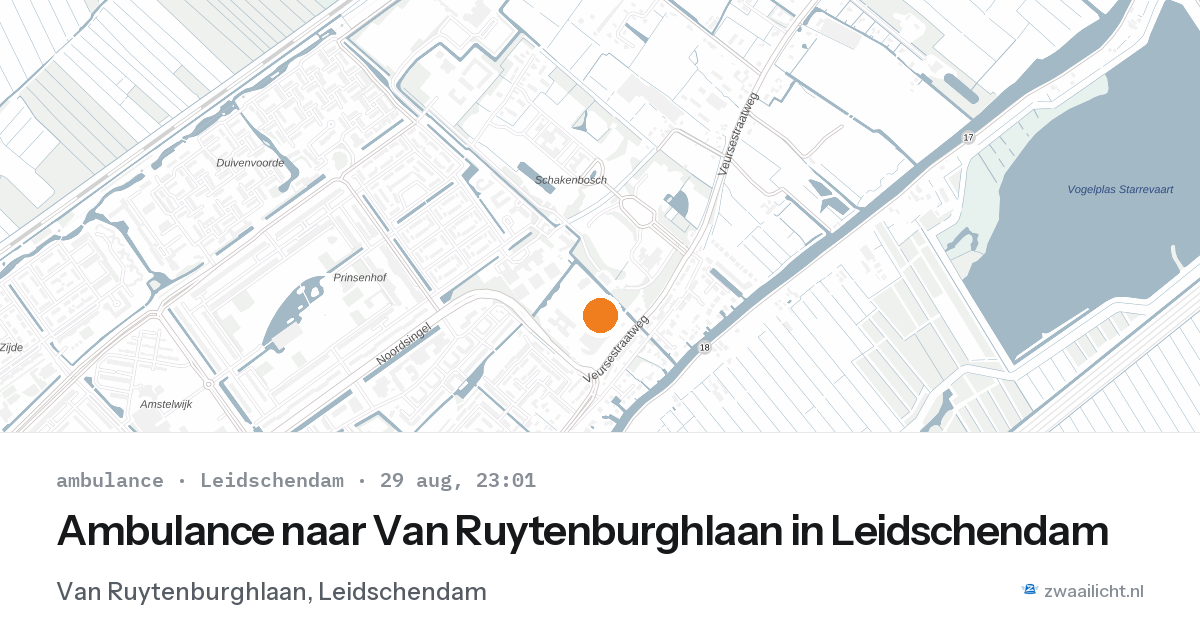Ambulance naar Van Ruytenburghlaan in Leidschendam — 29 aug 2026