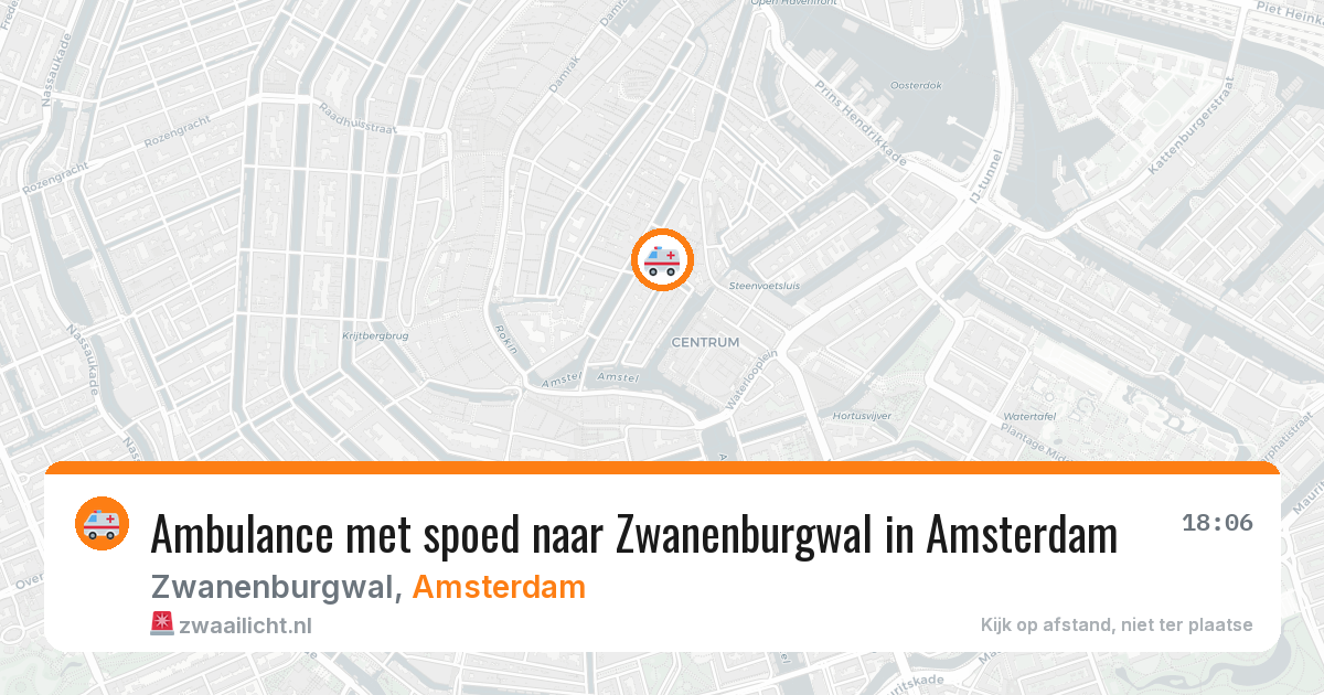 Ambulance met spoed naar Zwanenburgwal in Amsterdam — 19 mrt 2026