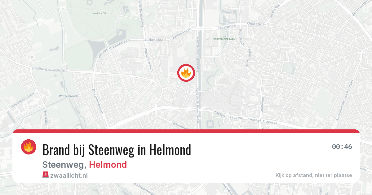 Brand bij Steenweg in Helmond — 15 jun 2026