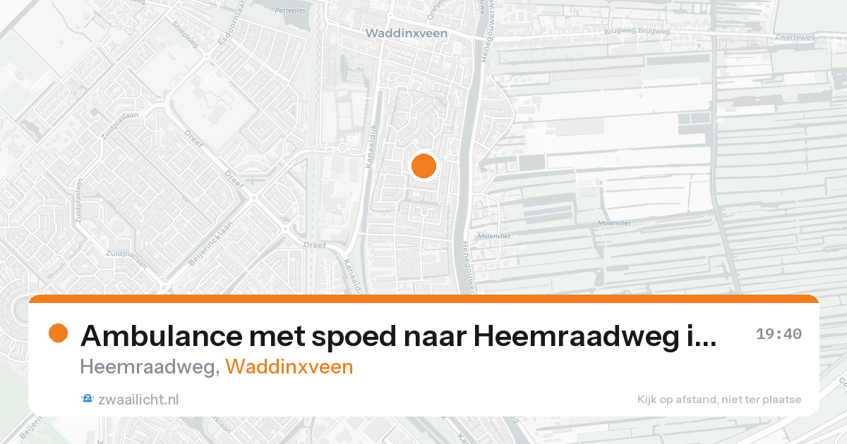 Ambulance met spoed naar Heemraadweg in Waddinxveen — 10 jun 2026