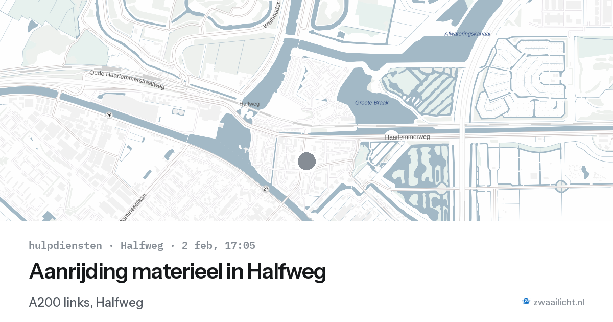 Aanrijding materieel in Halfweg — 2 feb 2026