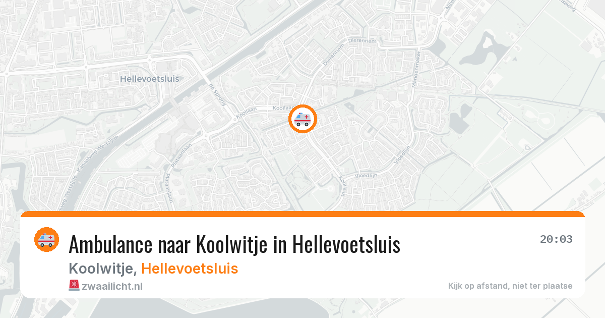 Ambulance naar Koolwitje in Hellevoetsluis — 20 mrt 2026
