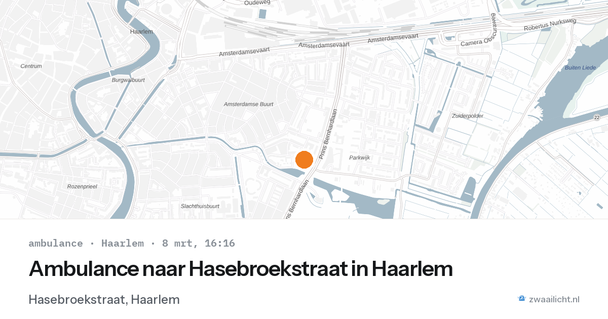Ambulance naar Hasebroekstraat in Haarlem — 8 mrt 2026
