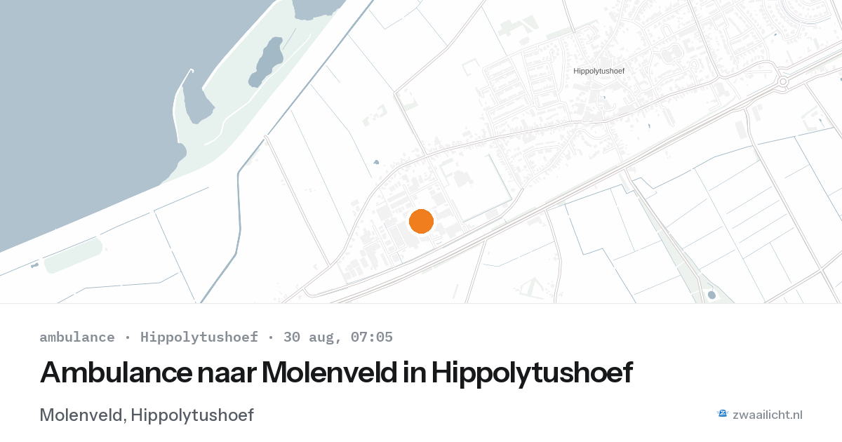 Ambulance naar Molenveld in Hippolytushoef — 30 aug 2026