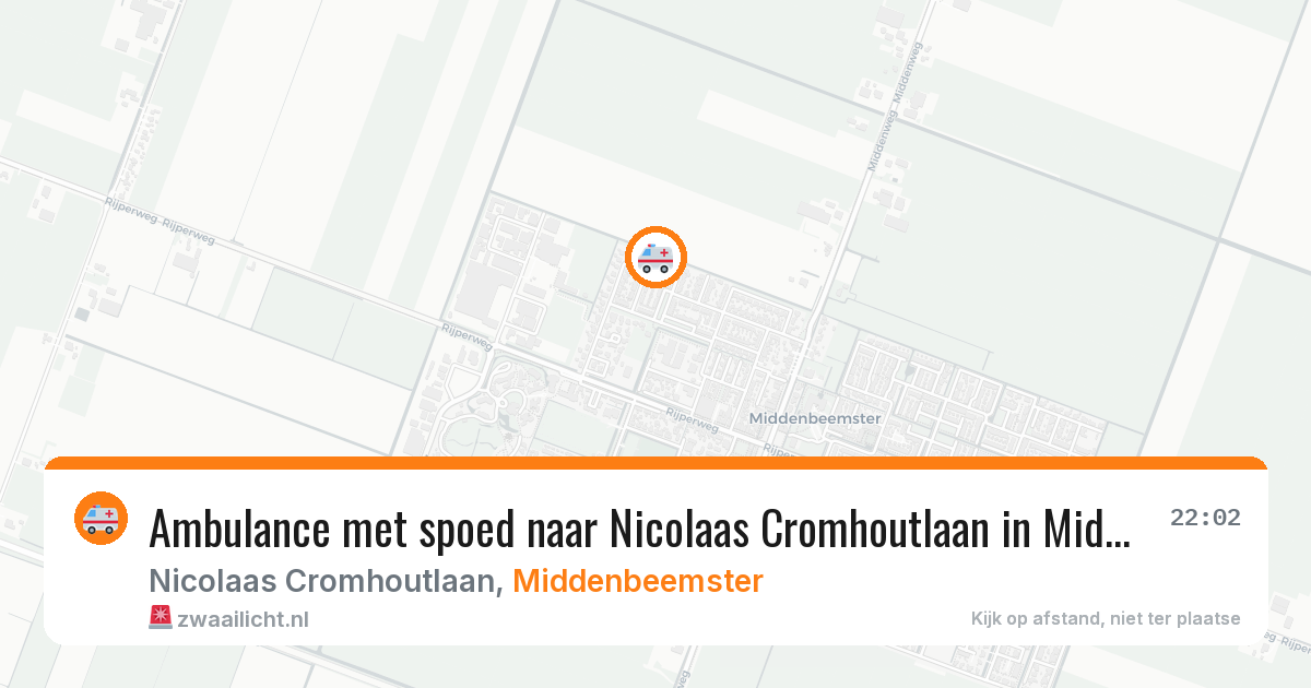 Ambulance met spoed naar Nicolaas Cromhoutlaan in Middenbeemster — 2 aug 2026
