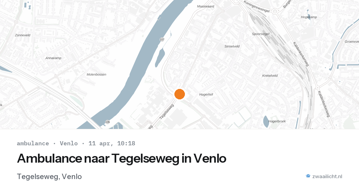 Ambulance naar Tegelseweg in Venlo — 11 apr 2026