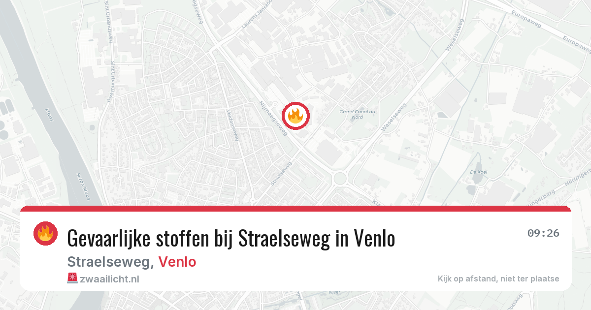 Gevaarlijke stoffen bij Straelseweg in Venlo — 16 jul 2026