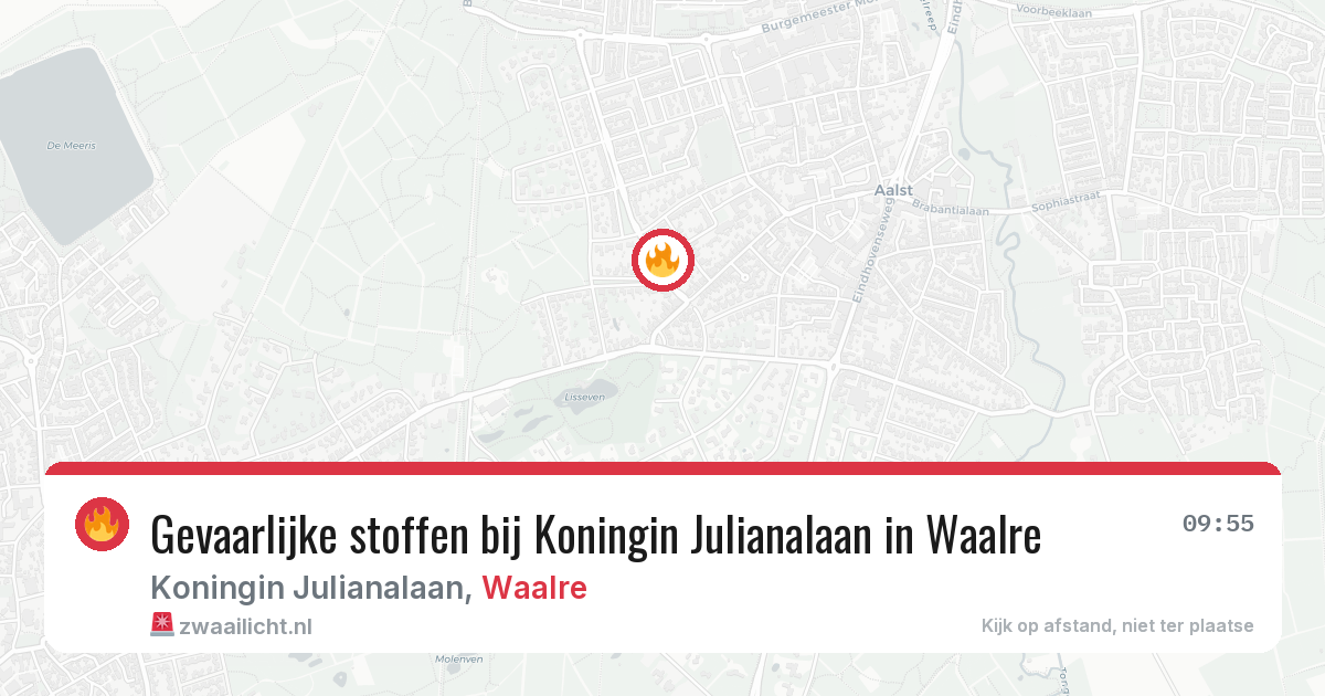 Gevaarlijke stoffen bij Koningin Julianalaan in Waalre — 16 apr 2026