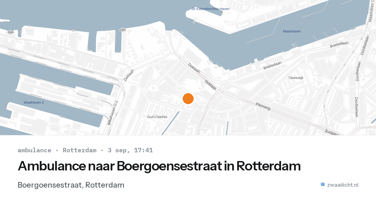 Ambulance naar Boergoensestraat in Rotterdam — 3 sep 2026
