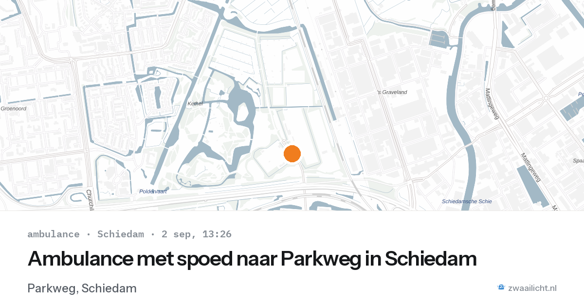 Ambulance met spoed naar Parkweg in Schiedam — 2 sep 2026