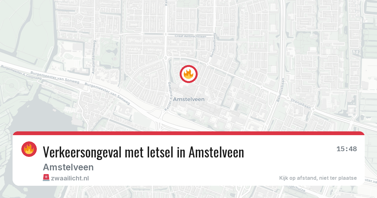 Verkeersongeval met letsel in Amstelveen — 28 jun 2026