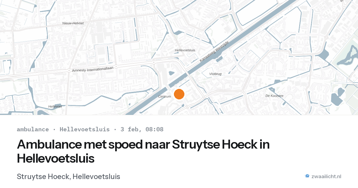 Ambulance met spoed naar Struytse Hoeck in Hellevoetsluis — 3 feb 2026