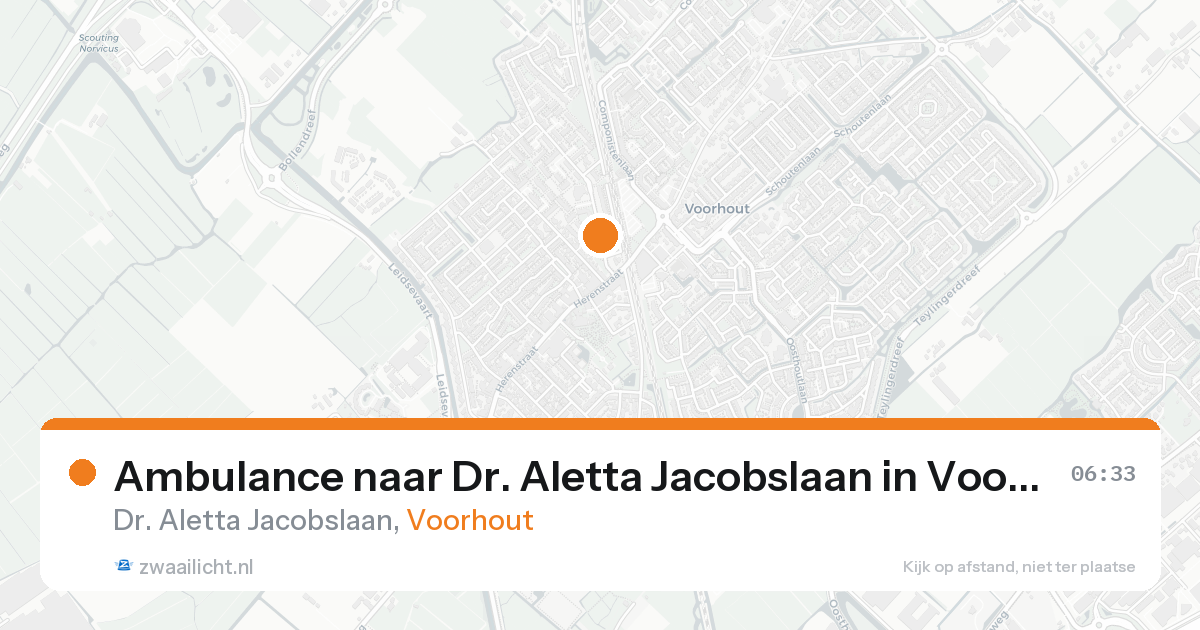 Ambulance naar Dr. Aletta Jacobslaan in Voorhout — 15 aug 2026