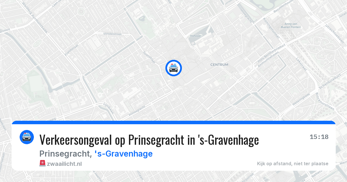 Verkeersongeval op Prinsegracht in 's-Gravenhage — 2 aug 2026