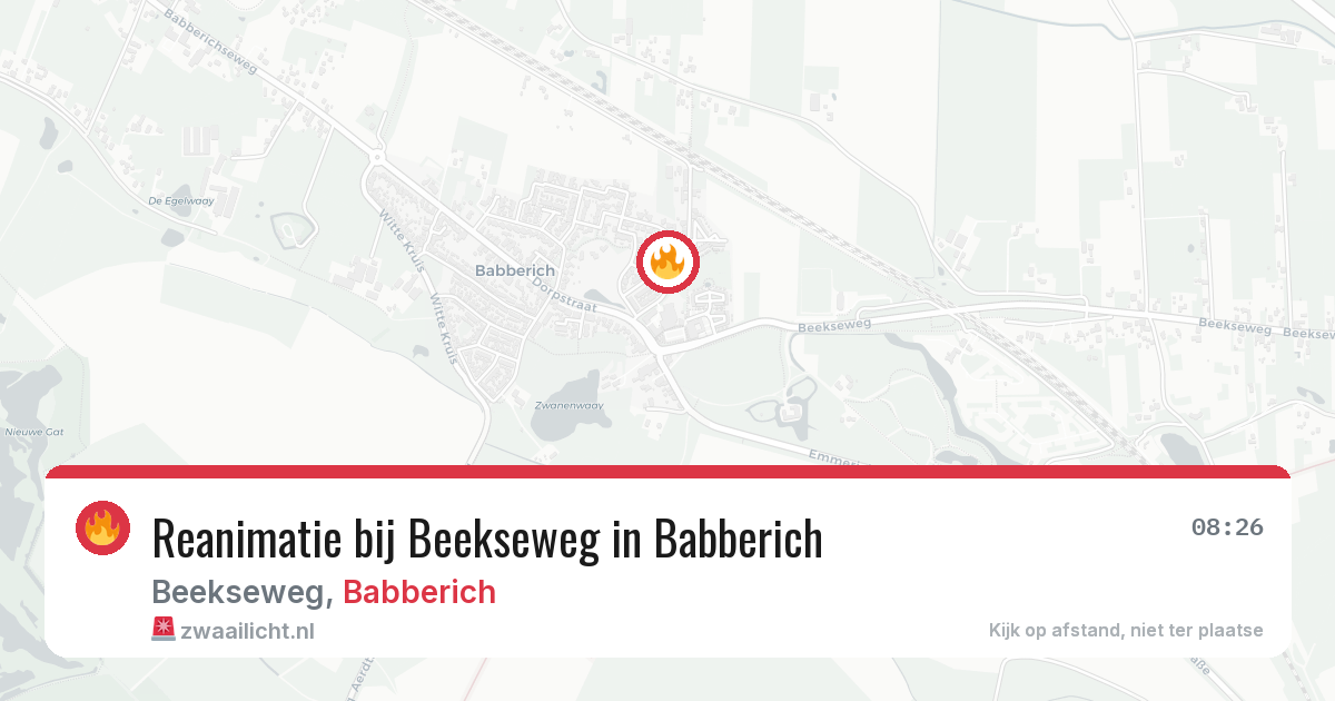 Reanimatie bij Beekseweg in Babberich — 22 feb 2026