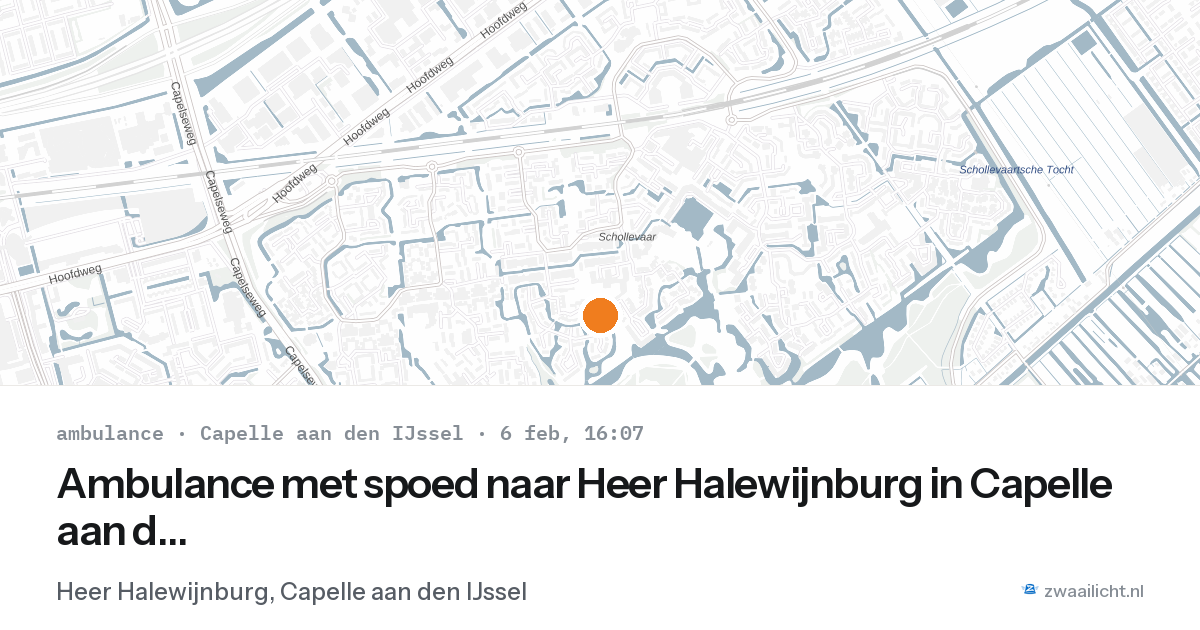 Ambulance met spoed naar Heer Halewijnburg in Capelle aan den IJssel — 6 feb 2026