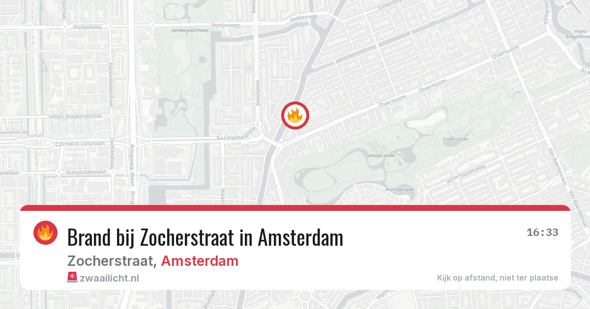 Brand bij Zocherstraat in Amsterdam — 31 jul 2026