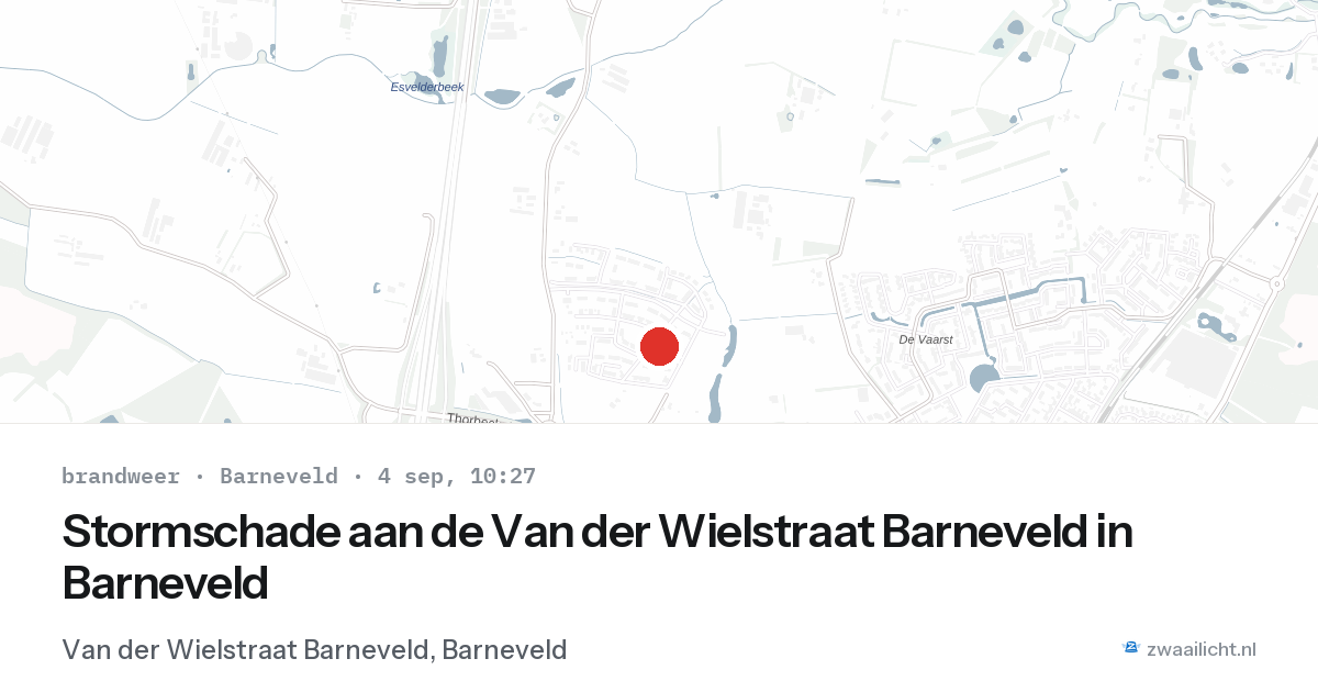 Stormschade aan de Van der Wielstraat Barneveld in Barneveld — 4 sep 2026