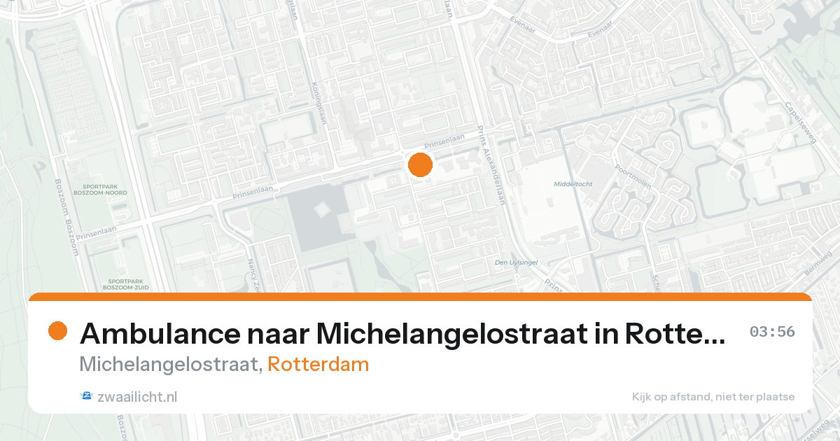Ambulance naar Michelangelostraat in Rotterdam — 25 aug 2026
