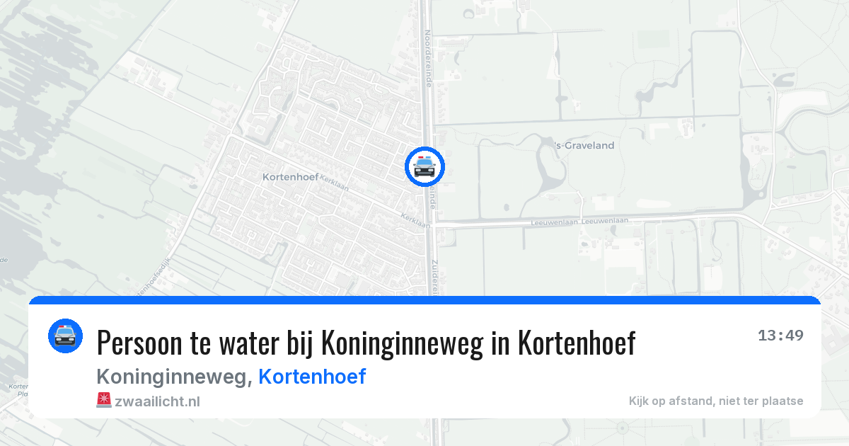 Persoon te water bij Koninginneweg in Kortenhoef — 26 jan 2026