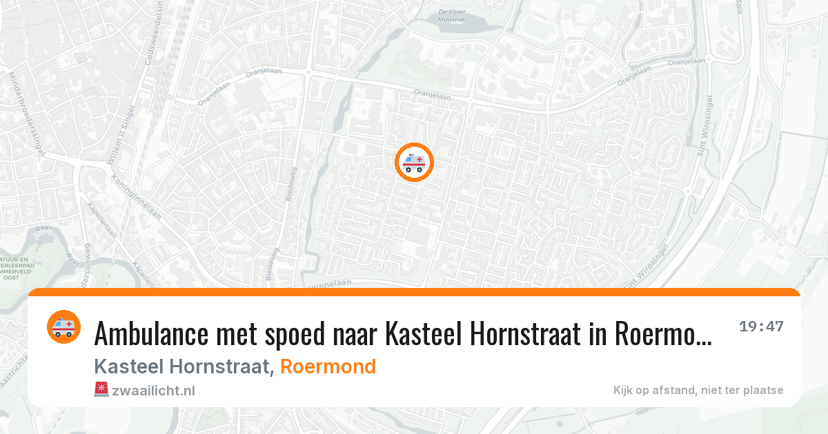 Ambulance met spoed naar Kasteel Hornstraat in Roermond — 9 feb 2026