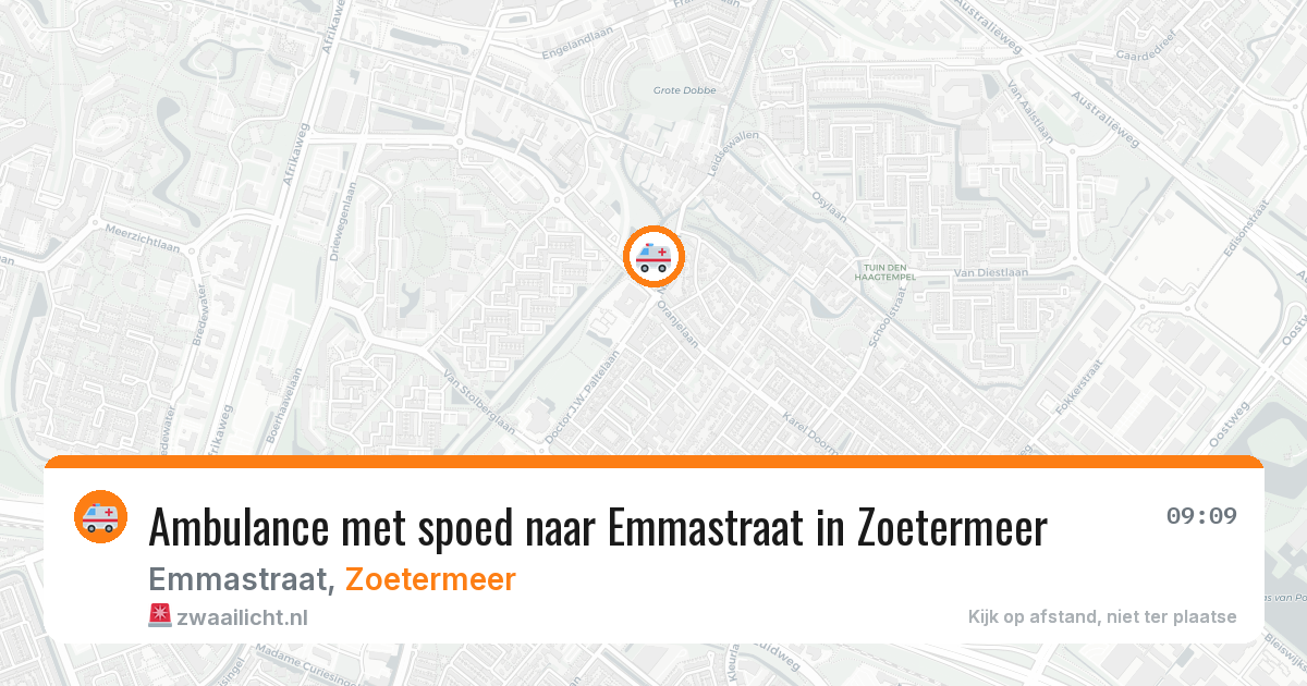 Ambulance met spoed naar Emmastraat in Zoetermeer — 10 jun 2026