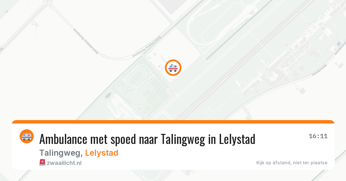 Ambulance met spoed naar Talingweg in Lelystad — 21 mrt 2026